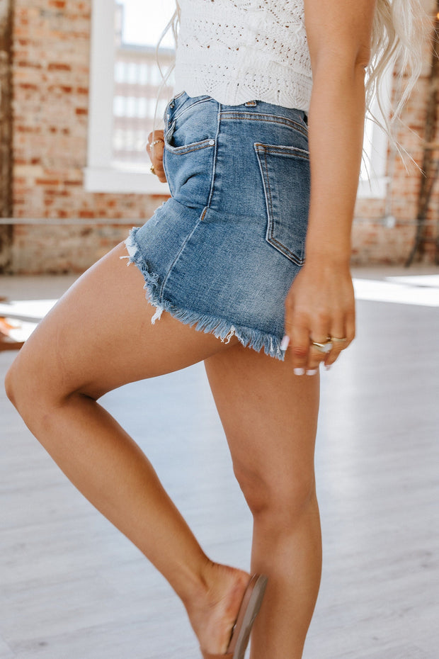 Brittley Distressed Denim Shorts | Risen Jeans |  S-XL