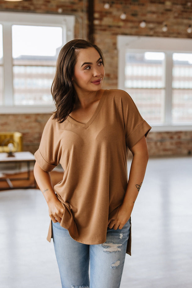 SALE - Camille Cuffed Sleeve V-Neck |  S-XL