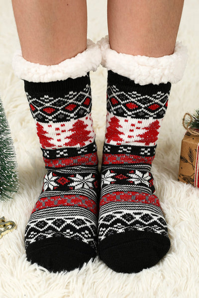 SALE - Christmas Tree Fleece Socks