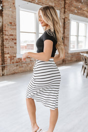 SALE - Faith Striped Tulip Hem Skirt | Size XL