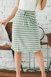 SALE - Faith Striped Tulip Hem Skirt | Size XL