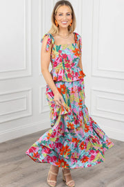Joey Floral Print Layered Maxi Dress