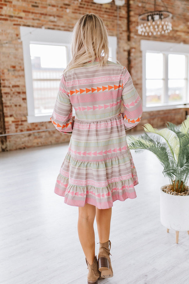 SALE - Mallory Patterned Mini Dress | Size XL