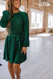 SALE - Meri Crinkle Velvet Dress | S-XL