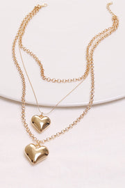 Multi Layer Heart Shape Pendant Necklace