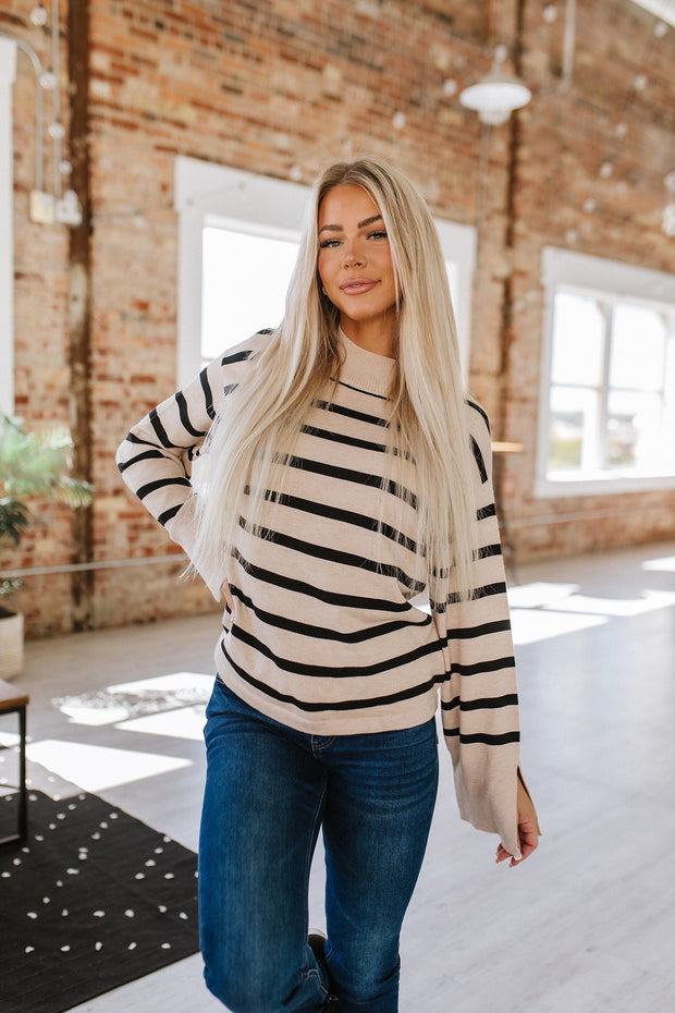 SALE - Oaklee Striped Sweater | Size Large
