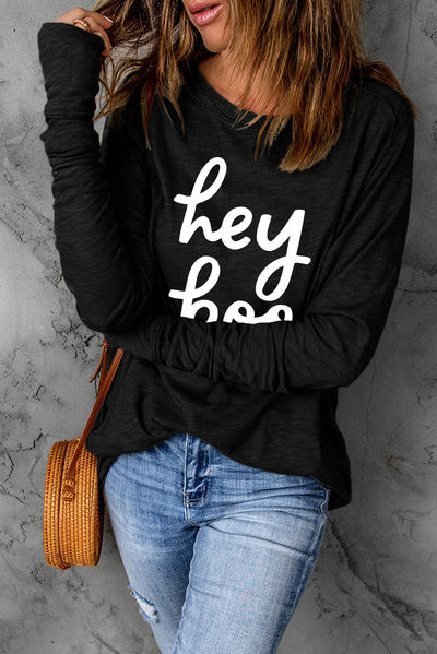 SALE- Hey Boo Long Sleeve Graphic Top | Size 2XL