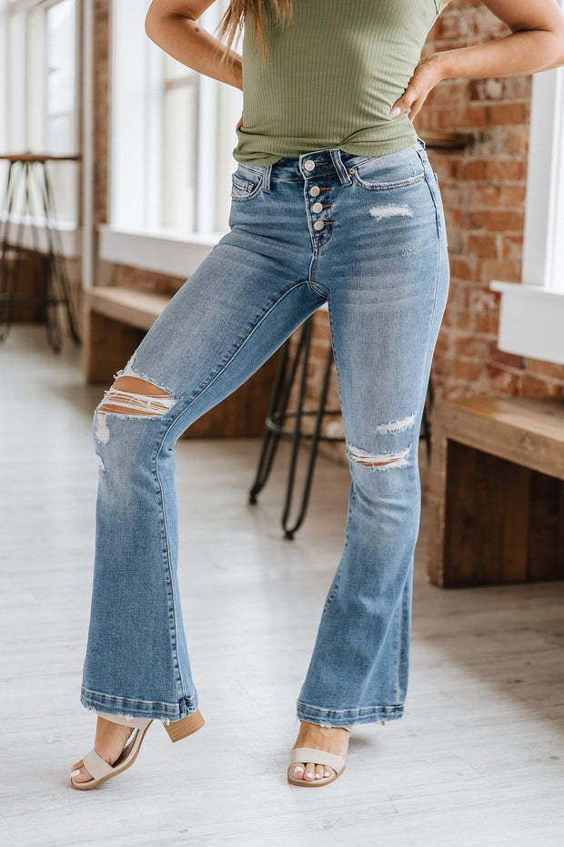 SALE - Serenity Mid Rise Flare Jean