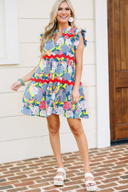 Tanya Floral Print Flutter Dress | S-XL