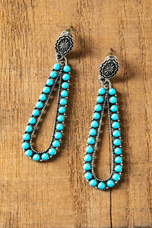 Turquoise Stud Drop Earrings