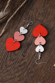 SALE - Wooden Heart Earrings
