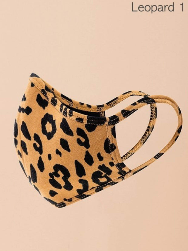 Cloth Face Masks Liam & Company Accessories One SIze / Leopard Black Spots