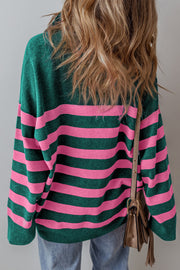 Elaina Striped Quarter Zip Sweater | S-3XL | PRE ORDER