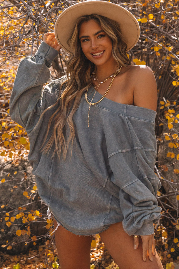 Keesha Open Back Oversized Sweatshirt | S-2XL