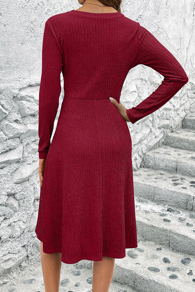 Megan Cross Wrap Long Sleeve Dress | S-XL | PRE ORDER