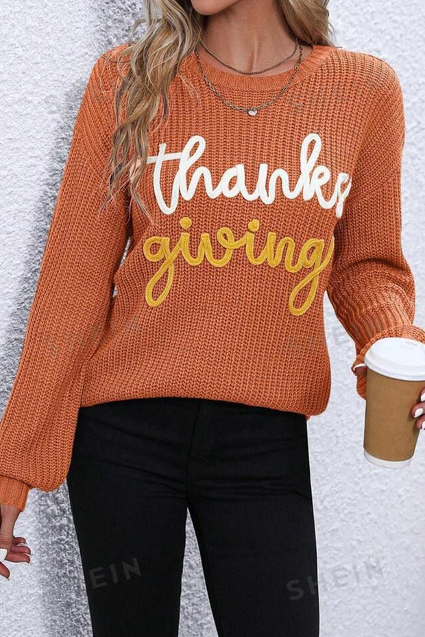 Thanksgiving Letter Graphic Sweater | PRE ORDER