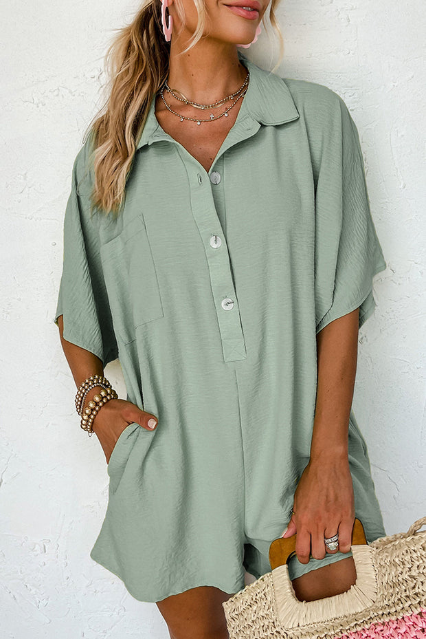 SALE - Elle Half Button Loose Romper | Size Small