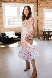 SALE - Mikell Floral Print Ruffled Midi Dress | Size Small