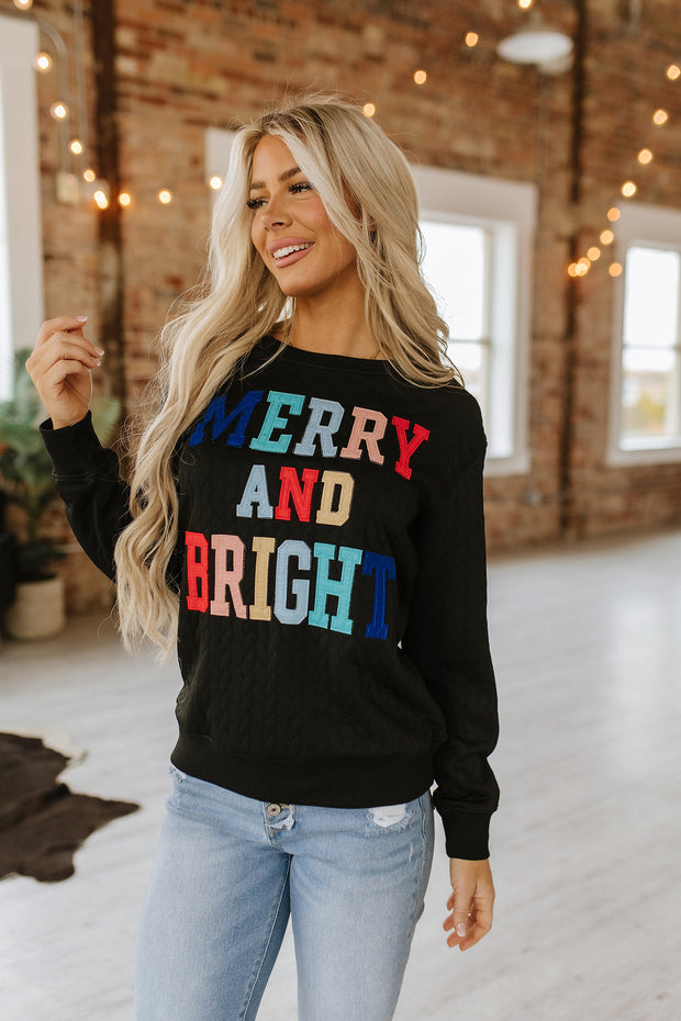 Merry & Bright Quilted Sweatshirt | S-3XL