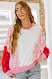 Kaleb Striped Patchwork Sweatshirt | S-XL