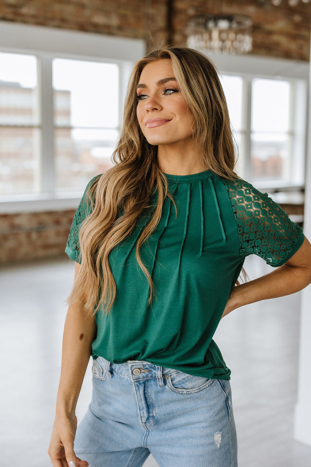 Emilio Lace Raglan Sleeve Blouse | S-2XL