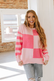 Katie Checkered Colorblock Sweater | S-XL