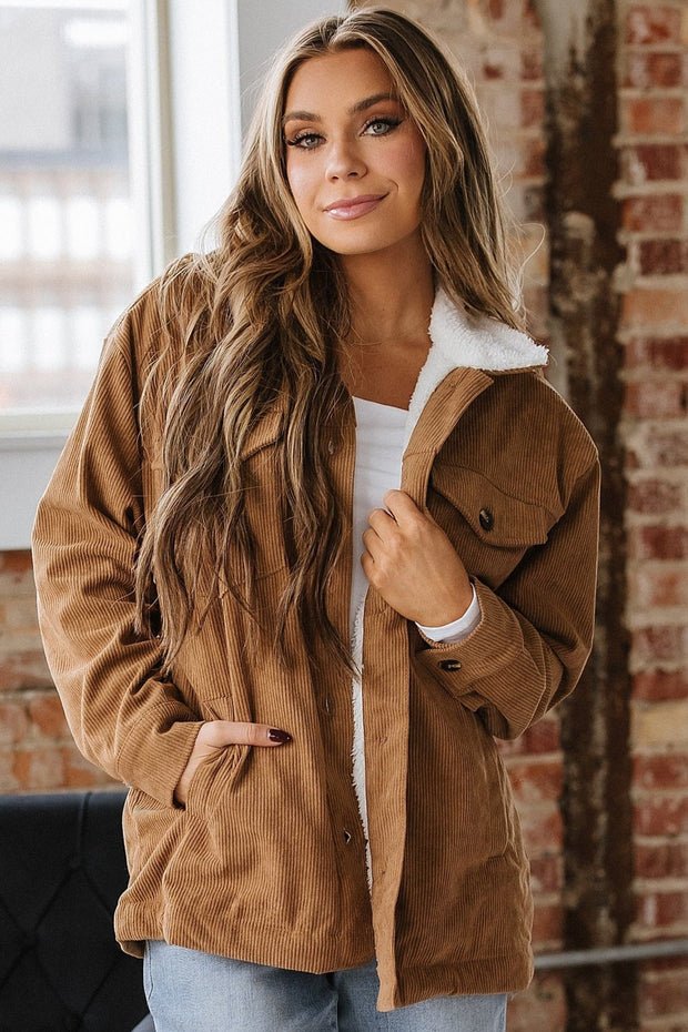 Jersey Corduroy Fur Jacket