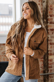 Jersey Corduroy Fur Jacket