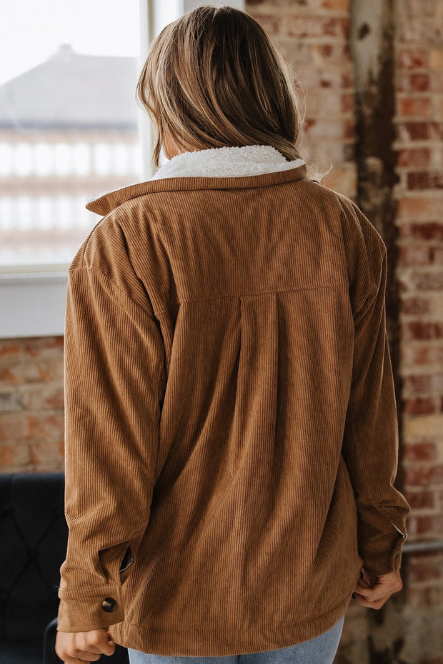 Jersey Corduroy Fur Jacket