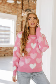 Kapri Pearl Heart Print Sweater | S-XL | PRE ORDER