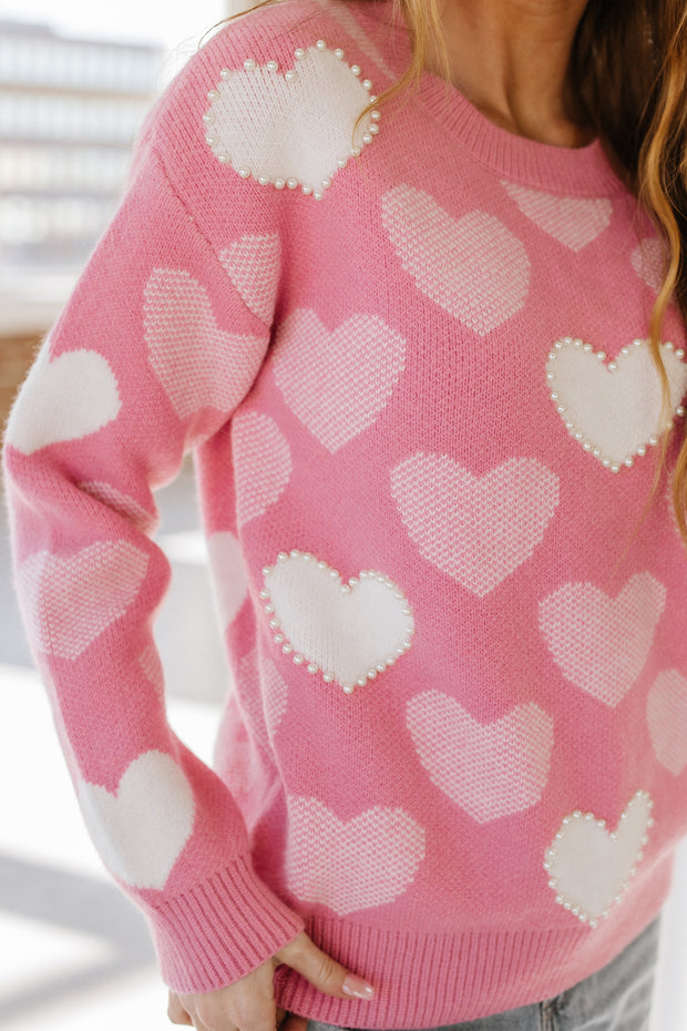 Kapri Pearl Heart Print Sweater | S-XL | PRE ORDER