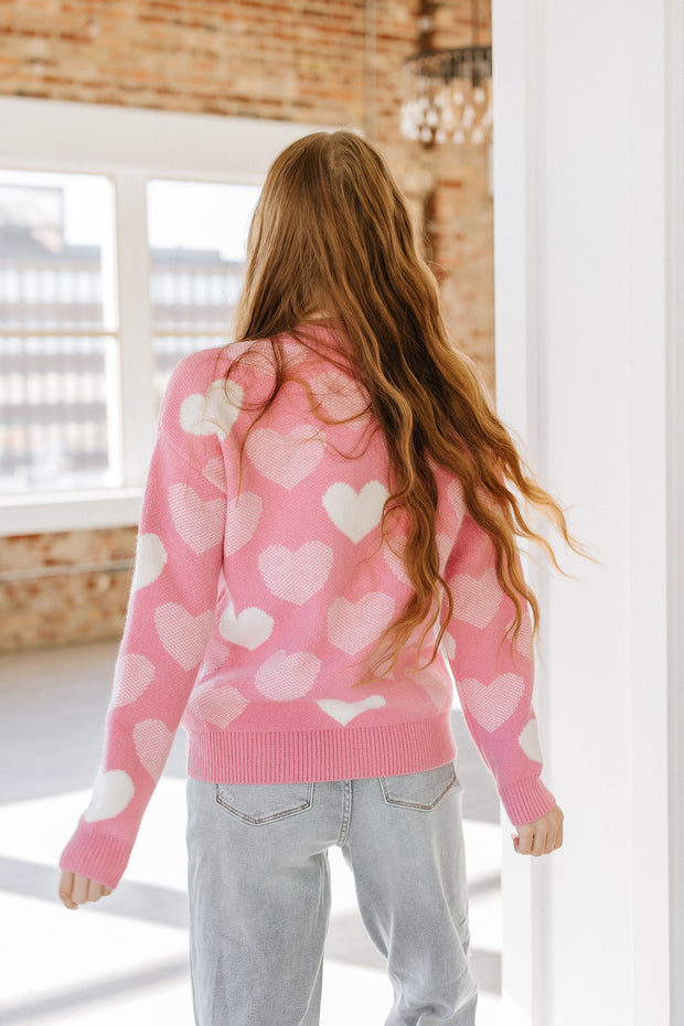 Kapri Pearl Heart Print Sweater | S-XL | PRE ORDER