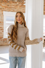 Alyssa Mixed Print Sweater | S-2XL