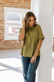 Nova Floral Mesh Sleeve Top | S-XL