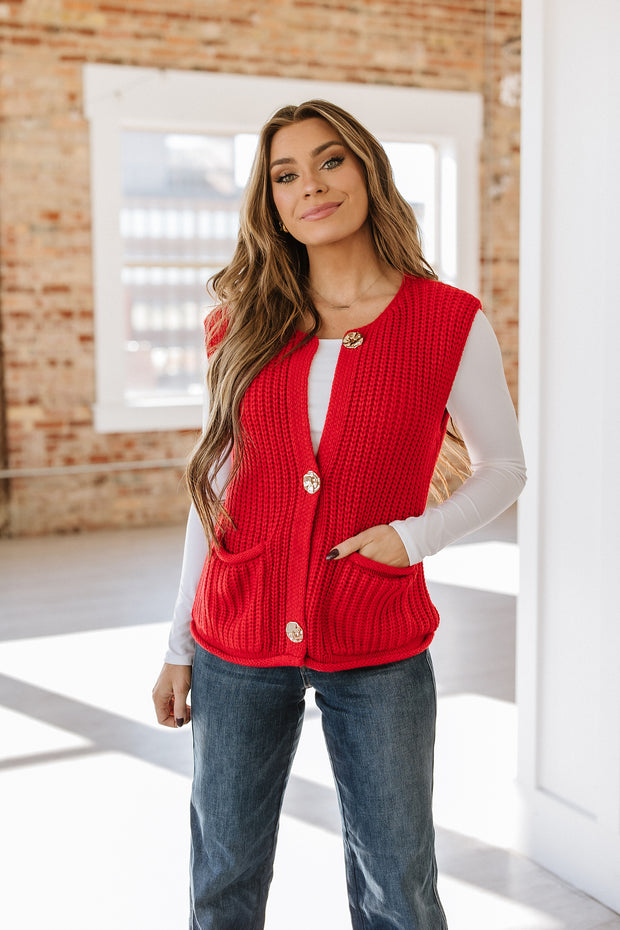 Marissa Textured Knit Sweater Vest | S-XL