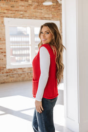 Marissa Textured Knit Sweater Vest | S-XL