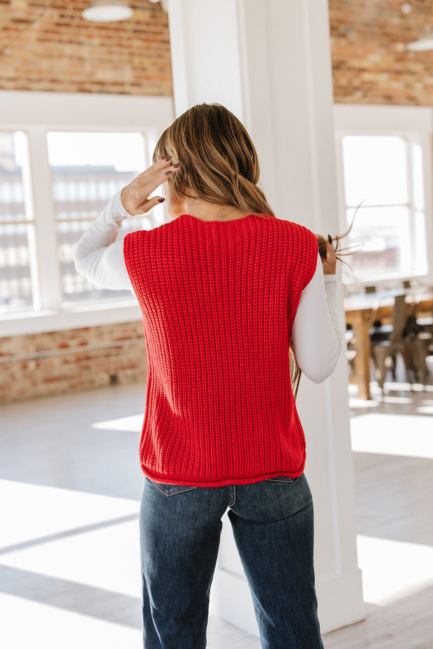 Marissa Textured Knit Sweater Vest | S-XL