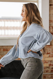 Boone Puff Sleeve Denim Blouse | S-XL | PRE ORDER 12/7