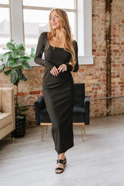 Stacy Long Sleeve Square Neck Dress | S-XL | PRE ORDER