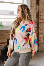 Colorful Leopard Print Pullover Sweatshirt | S-XL | PRE ORDER