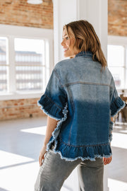 Cassy Short Sleeve Denim Jacket | S-2XL | PRE ORDER