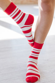 Color Block Ribbed Crew Socks