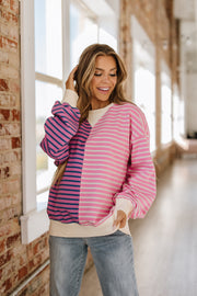 Jenny Striped Colorblock Sweatshirt | S-2XL | PRE ORDER