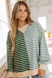 Jenny Striped Colorblock Sweatshirt | S-2XL