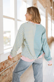 Jenny Striped Colorblock Sweatshirt | S-2XL