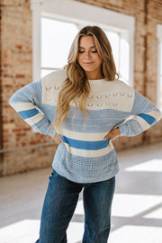 Carrie Hollow Puff Sleeve Sweater | S-XL