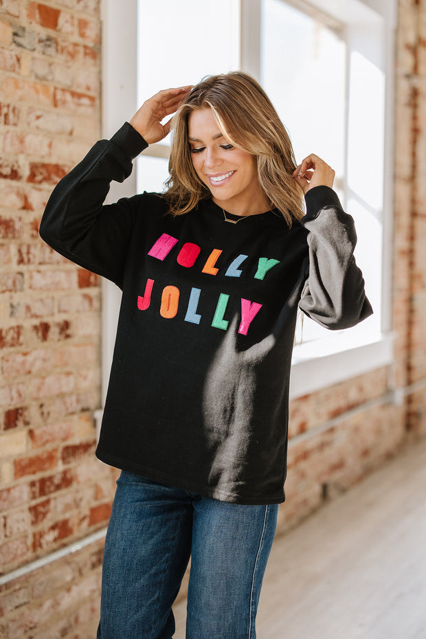 Holly Jolly Graphic Long Sleeve Top | S-XL | PRE ORDER