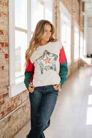 Tinsel Star Wreath Christmas Sweatshirt | S-2XL | PRE ORDER