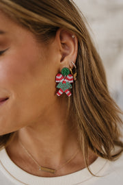 Christmas Beaded Acrylic Earrings