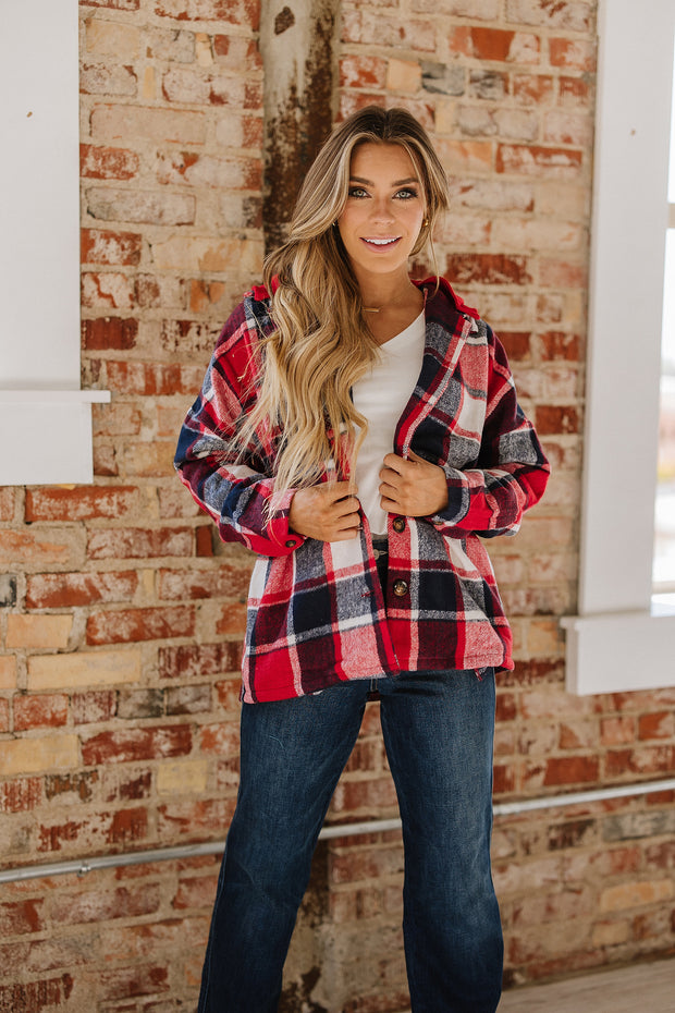 Amanda Plaid Hooded Shacket | S-2XL | PRE ORDER